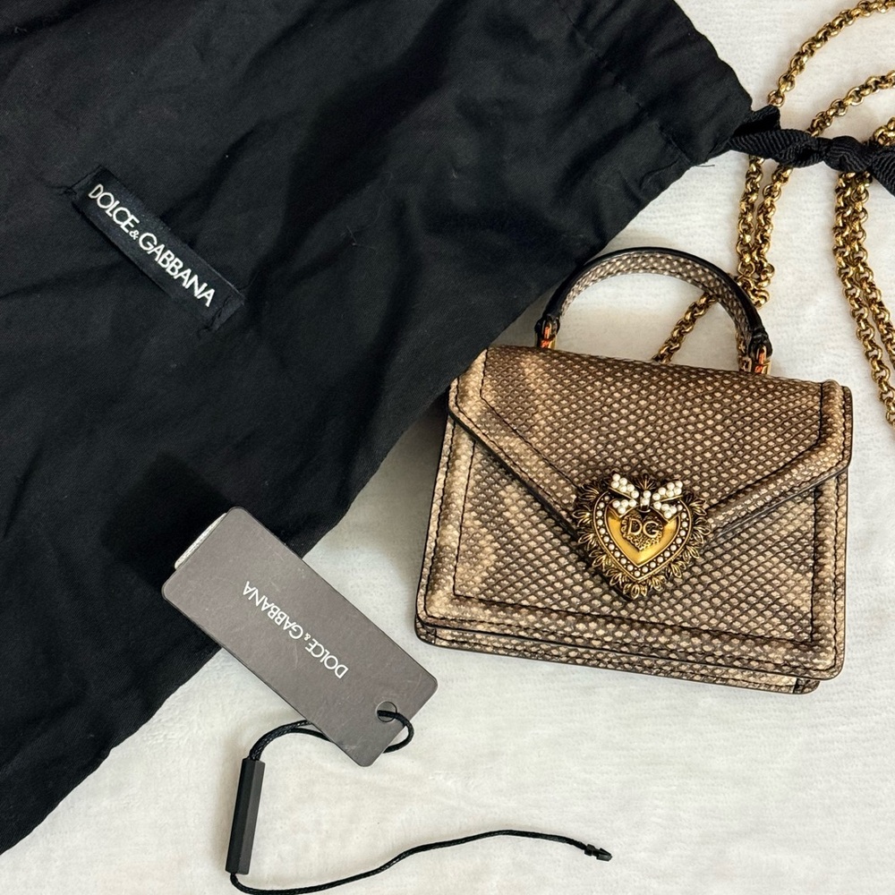 Dolce & Gabbana Gold Snakeskin Mini Bag